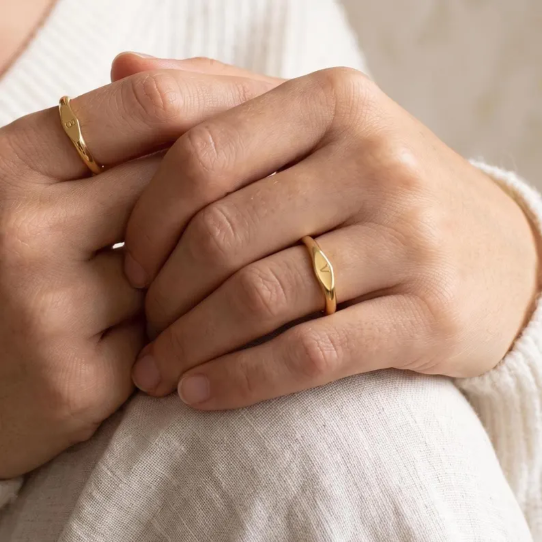 Personalized Initial Signet Ring