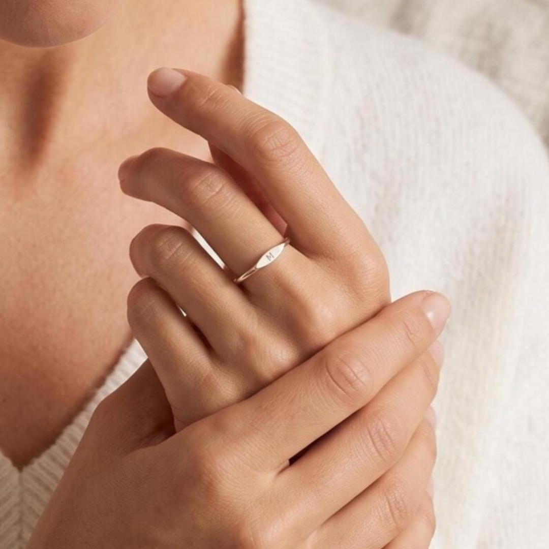 Personalized Initial Signet Ring