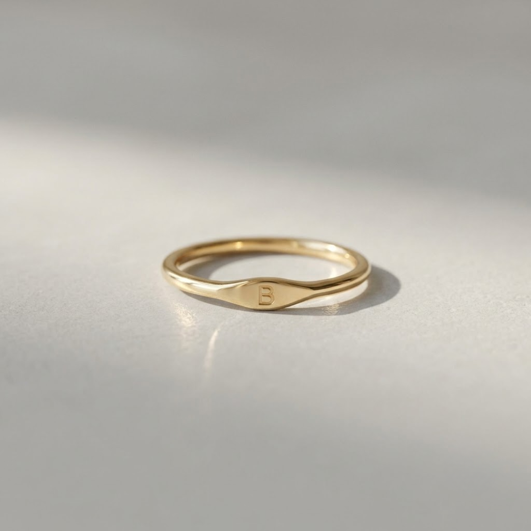 Personalized Initial Signet Ring
