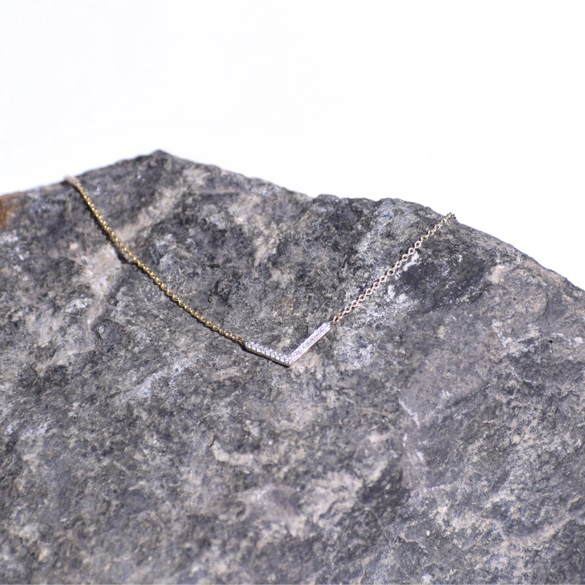 AuvelleCo diamond chevron V pendant necklace