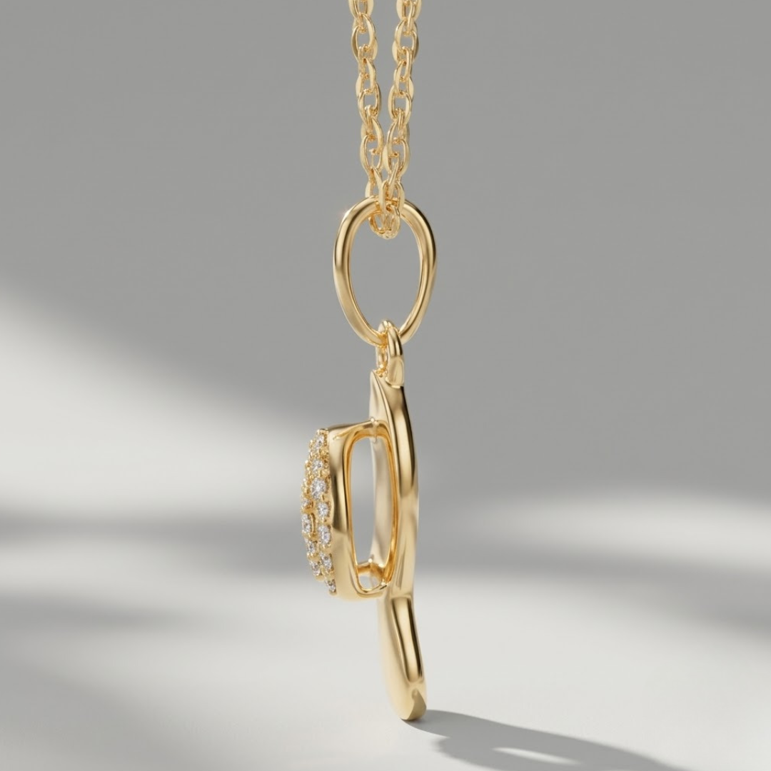 AuvelleCo diamond flip flop sandal pendant necklace in solid gold