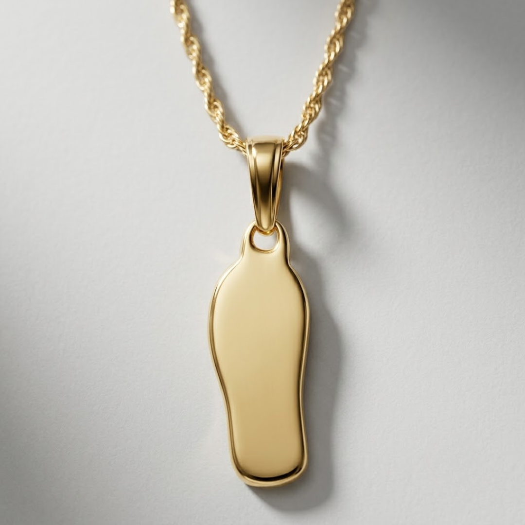 AuvelleCo diamond flip flop sandal pendant necklace in solid gold