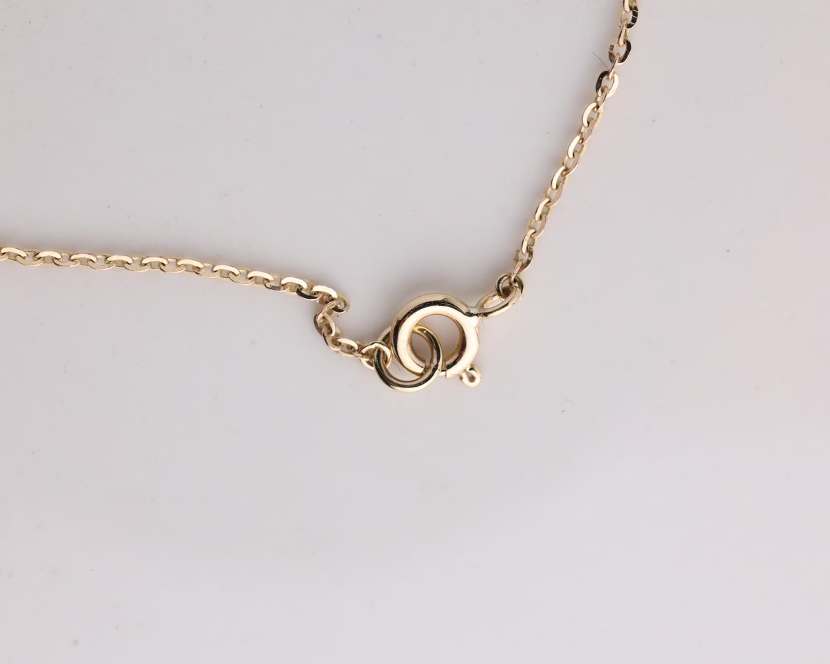 Solid gold cable chain spring ring clasp