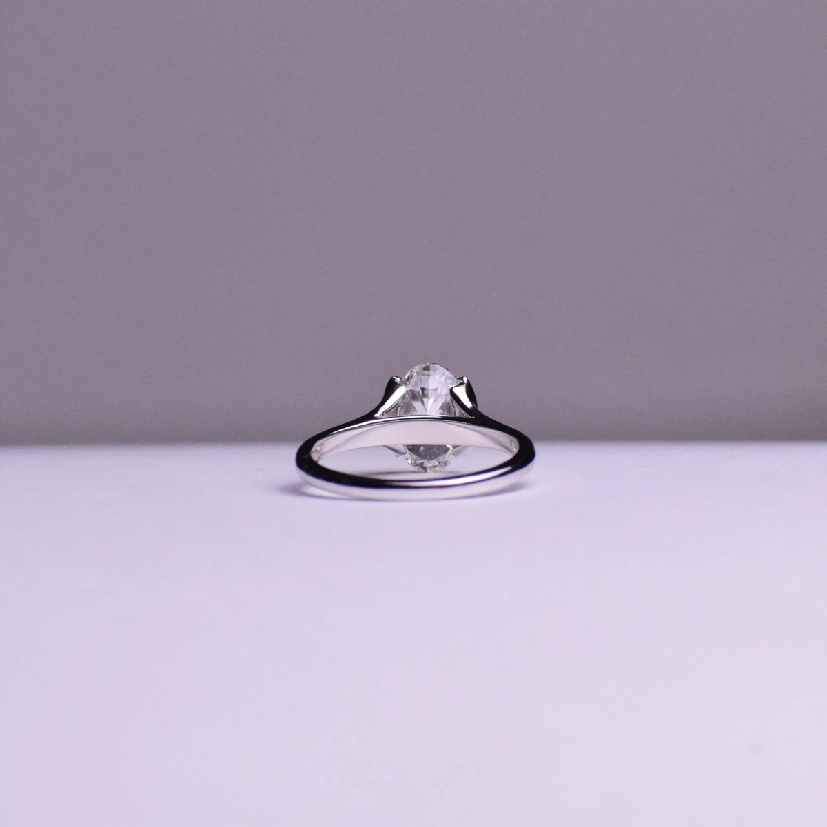 AuvelleCo oval diamond half bezel solitaire engagement ring - view 6