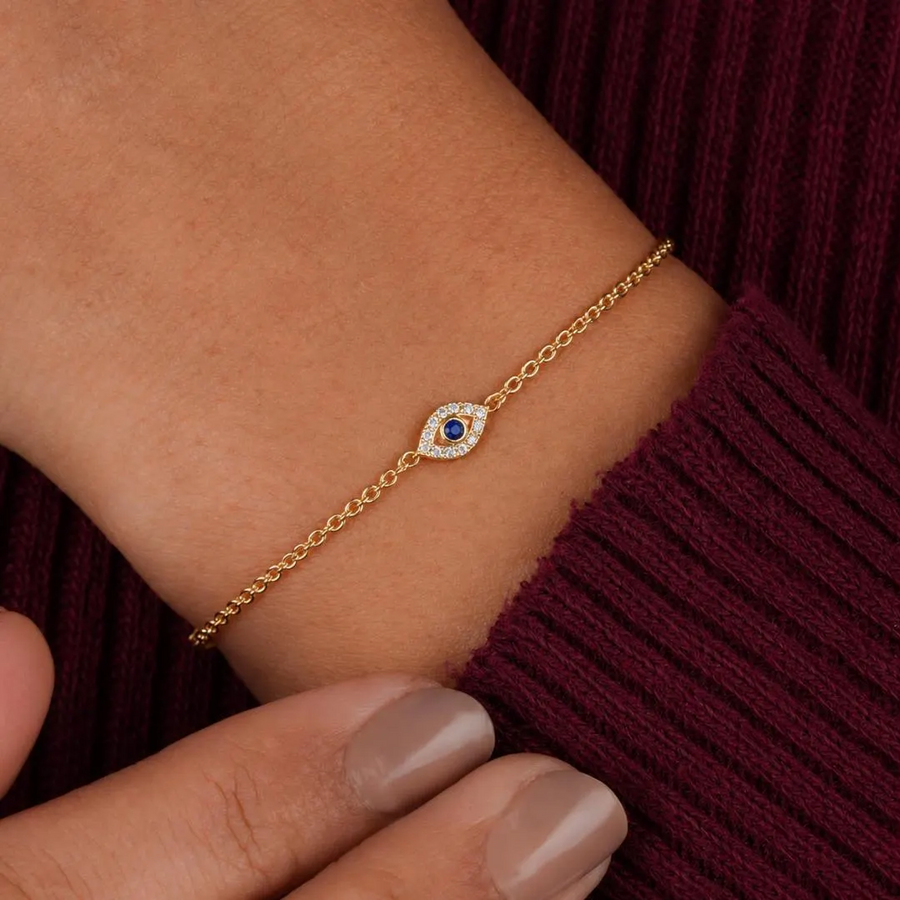 Evil Eye Diamond and Sapphire Bracelet